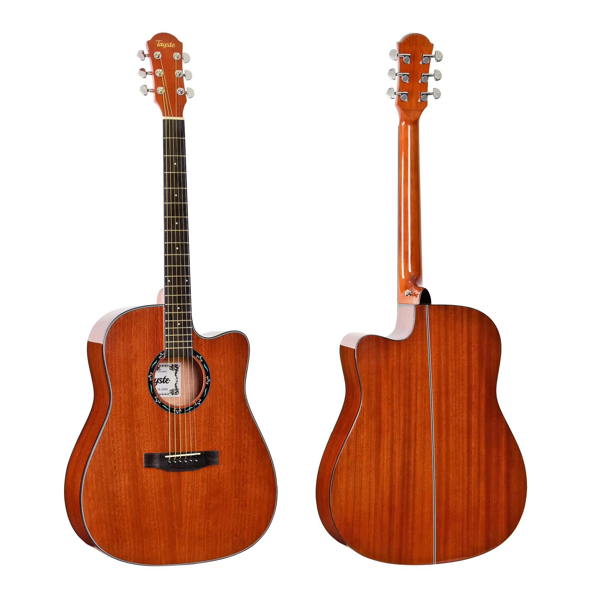 Mid-level Glossy Sapele Wood Acoustic Guitar 41 Inch Portable Folk Wooden Musical Instrument For Practice And Stage Performance