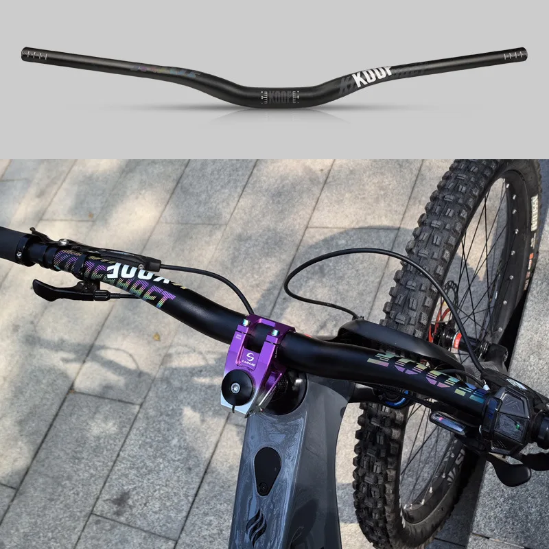 Manillar de bicicleta de montaña de aleación de aluminio - Barra elevadora de descenso MTB de 780 mm para bicicleta todoterreno