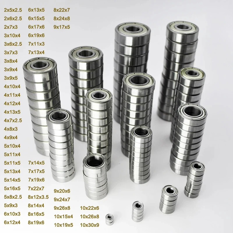 Miniature Ball Bearings 3x6x2.5 5x10x4 5x11x4 6x12x4 10x15x4 MM Bore 2MM 3MM 4MM 5MM 6MM 7MM 8MM 9MM 10MM Sealed Small Bearing