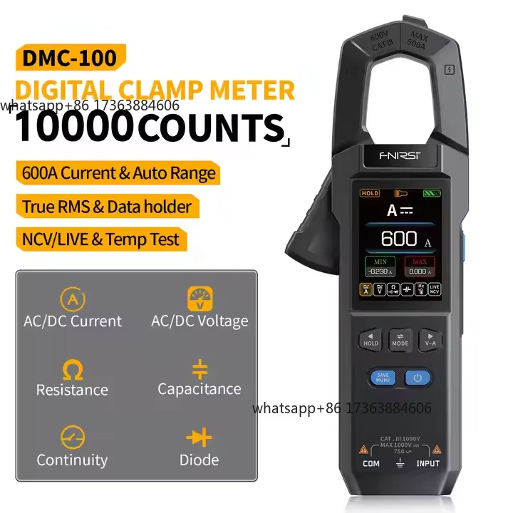 DMC-100 10000 Count Digital Multimeter Clamp DC1000V/AC750V DC/AC 600A Latest