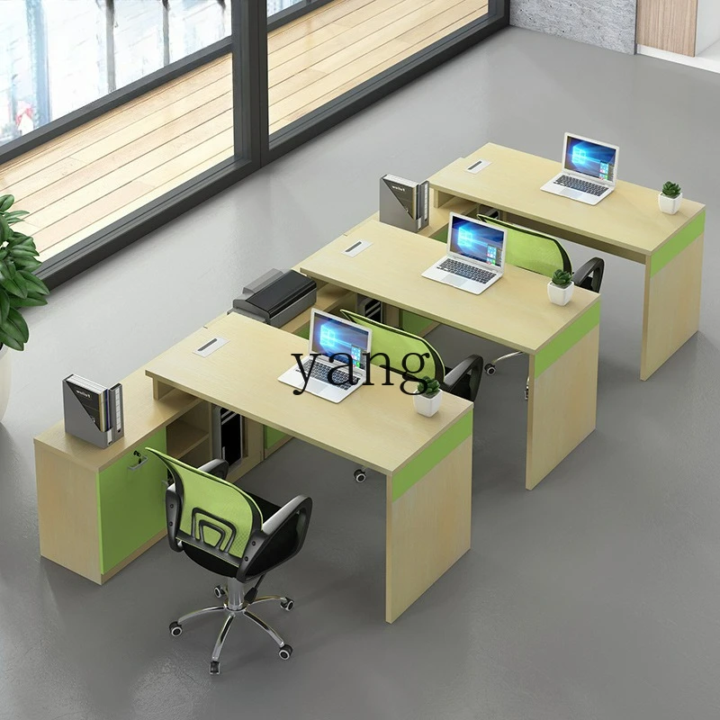 LTT office desk and chair combination staff seat office card seat simple staff screen four people