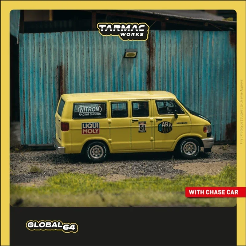 

Tarmac Works1:64 RAM VAN Yellow Diecast Коллекционная модель автомобиля, коллекционные миниатюрные игрушки