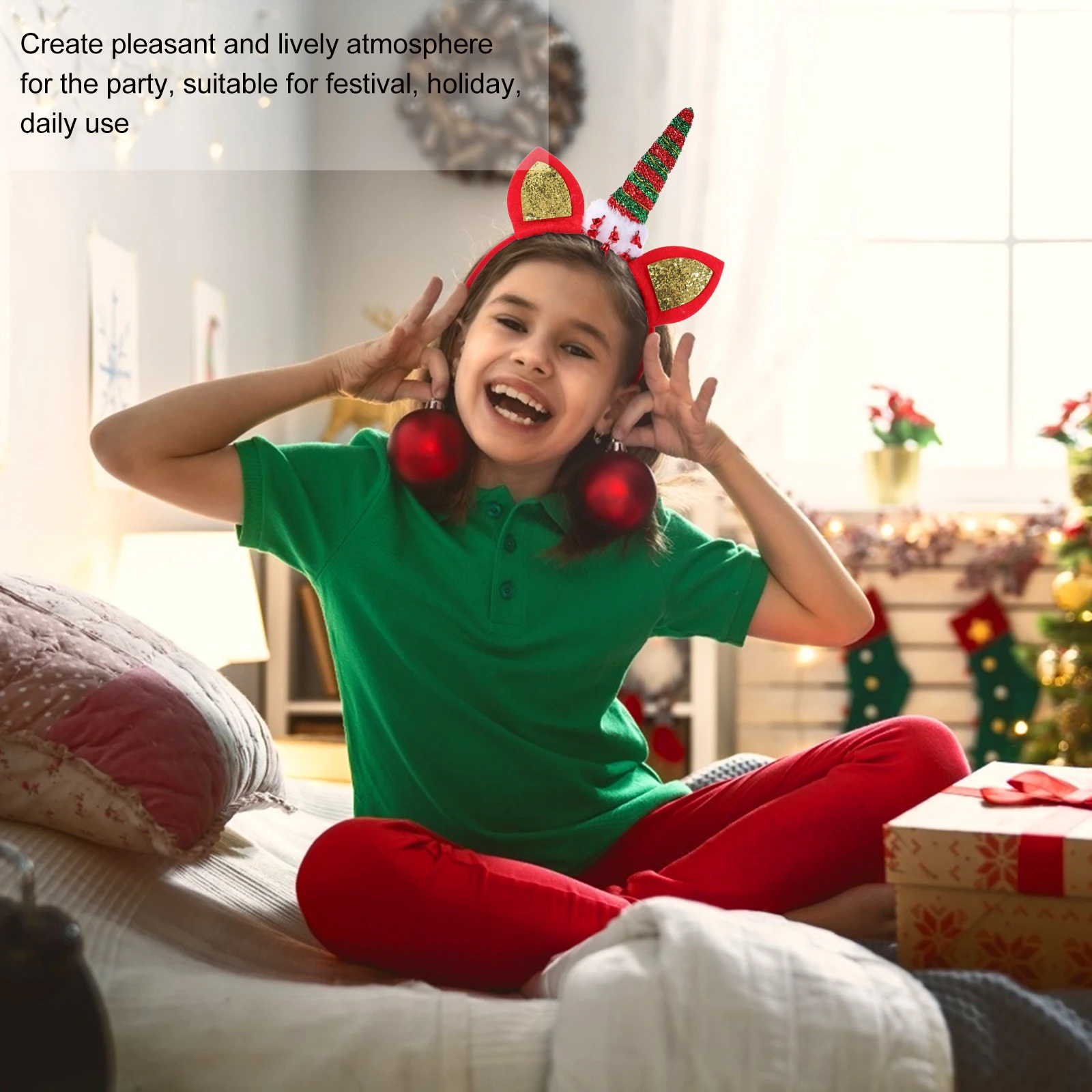 

2pcs Unicorn Hair Hoop Kids Lightweight Party Costume Carnival Headdress Girl Hair Clasp Comfortable Masquerade Ball Festival