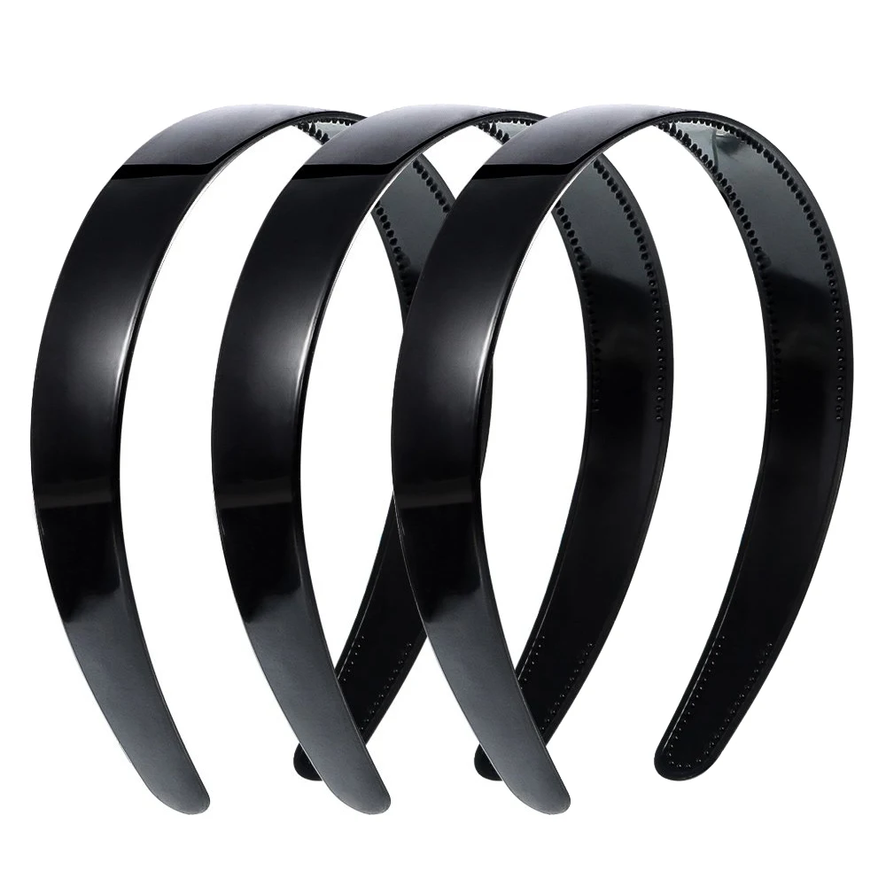 5pcs Black Plastic Headbands for Women Plain Craft Hairband with Teeth DIY Hair Accessories Headwear Girls