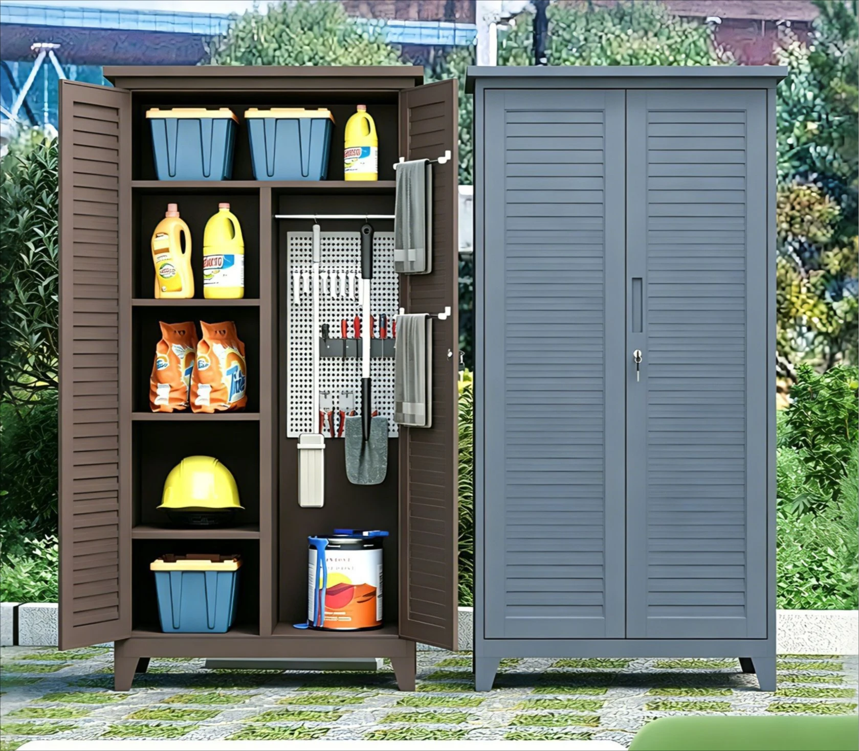 DSA outdoor locker waterproof sunscreen villa courtyard louver door storage cabinet garden balcony cleaning tools utility