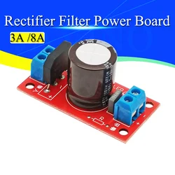 Rectifier Filter Power Board 3A Rectifier Power Amplifier 8A with Red LED Indicator AC Single Power to DC Single Source Board