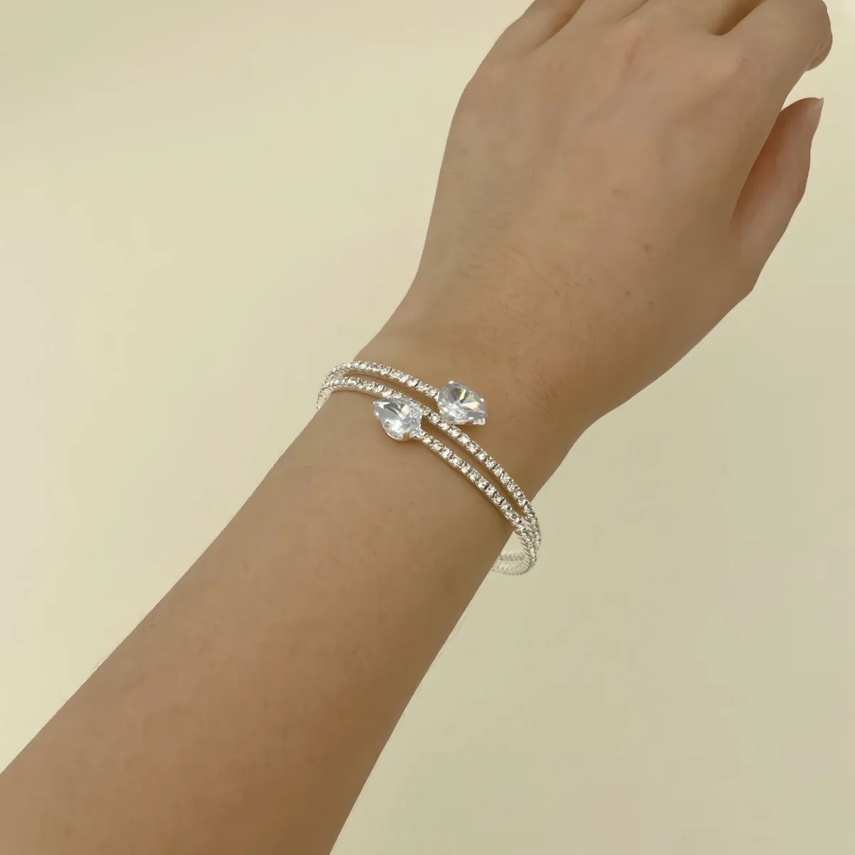 crystal cuff bracelet Rhinestones Bracelet Bangles Women Bridal Jewelry Shining Cubic Zirconia Bracelet