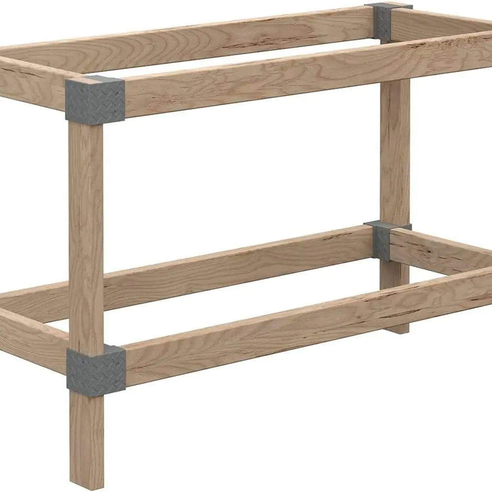 

Durable 2x4 DIY Workbench Kit with Plastic Brackets, Easy Assembly, Lumber Not Included, Gray