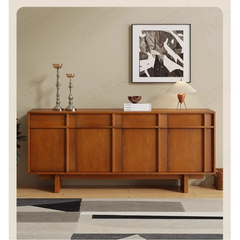 Боковой шкаф Шкафчик из массива дерева Средневековый шкаф Шкафчик Французский настенный шкаф-скелет Гостиная Ретро wabi sari