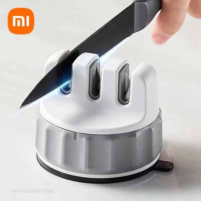 

Мини-точилка для ножей Xiaomi Huohou, точилка для одной руки, супервсасывающий кухонный Многофункциональный точильный камень 3/4, 1 шт.