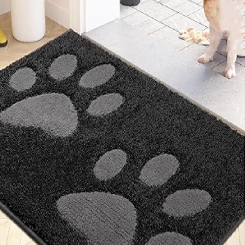 Schmutzabsorbierende, rutschfeste, waschbare Cartoon-Matte, schnell trocknende Mikrofaser-Schlammmatte, Hundeintrag, Innentür und Hundetürmatte für schlammige Pfoten