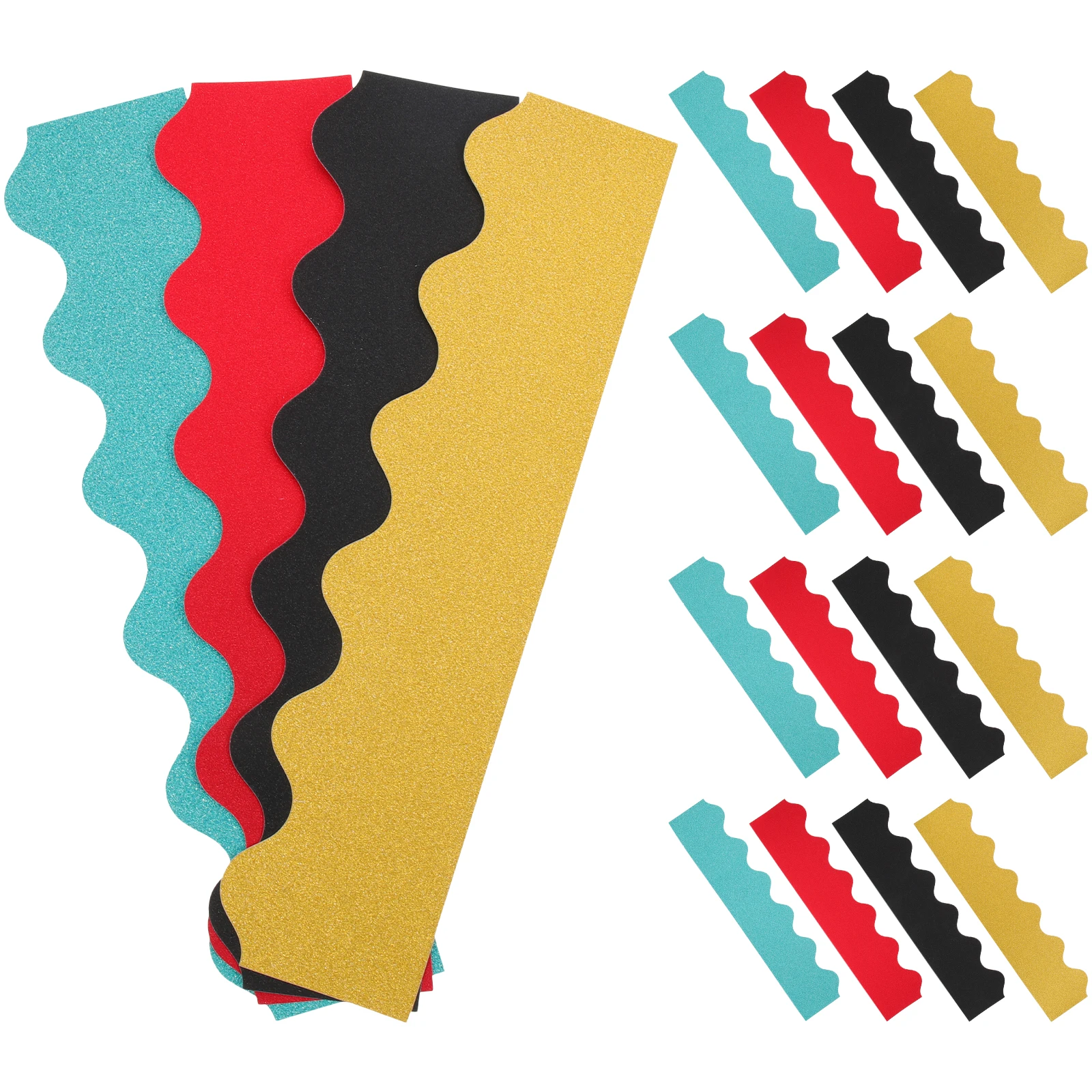 40 Uds. Tablón de anuncios de papel decorativo, borde brillante, decoración de pared para fiesta, Festival, aula, tablero con purpurina, bordes festoneados