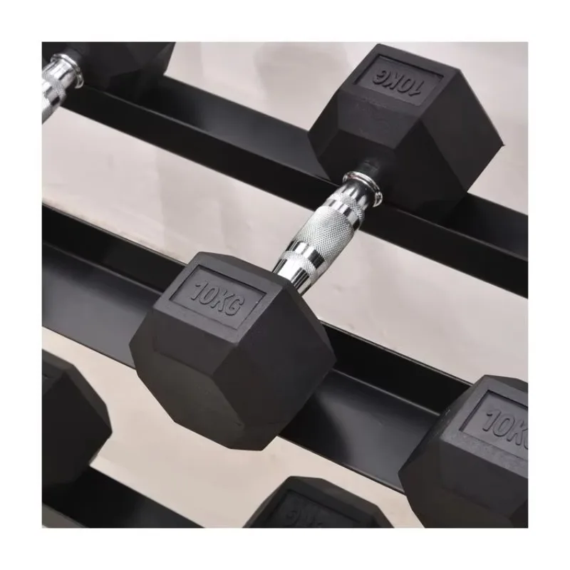 7.5kg Wholesale Fitness Core Strength Equipment Multifunctional Dumbbells Hexagonal Rubber Dumbbells