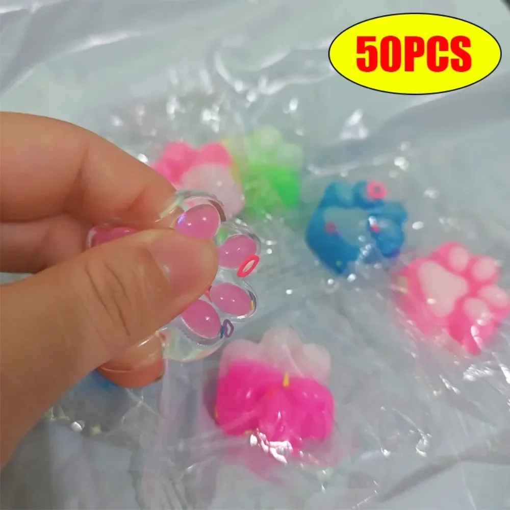 10/2030/40/50/60pcs Mini Cute Cat Claw Plush Pinch Fun, Colorful, Halloween/Christmas Party Pack Fillers Mini Cartoon Cat Claw