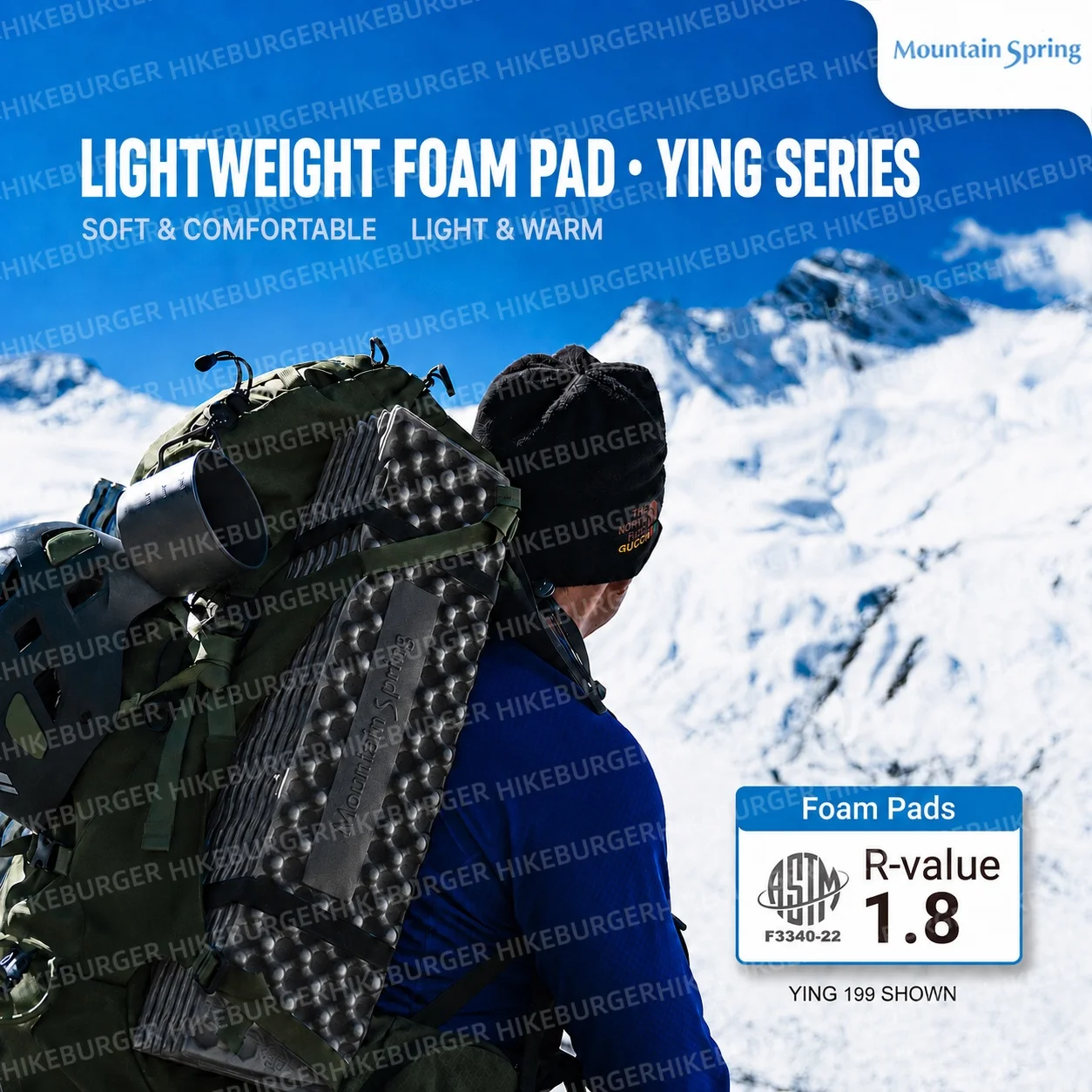 Mountain Spring YING Y 99/Y 199/Y V6 Egg Nest Outdoor Sleeping Pad Ultralight R-Value 1.8 Moistureproof Mat for Hiking