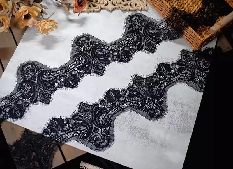 3 أمتار صافي الشاش المطرزة الدانتيل تقليم واسعة DIY بها بنفسك يدويا مزين تنورة تنحنح كم الربط مواد الملابس الإكسسوارات