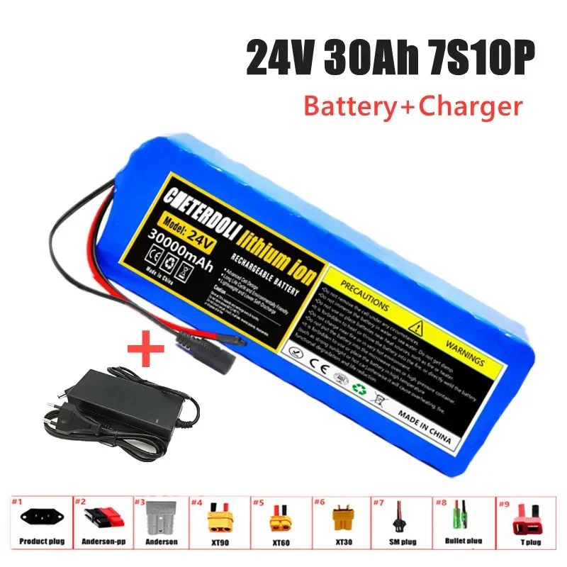 

24v 7S10P 30ah 18650 lithium ion battery pack with charger is applicable to electric bicycle wheelbarrow wheelchair motor