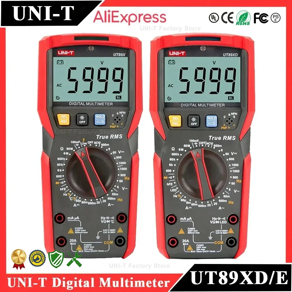 UNI-T UT89X UT89XD Digital Multimeter True RMS Professional AC/DC Ammeter Voltmeter Resistance Capacitance Multi Tester Meter