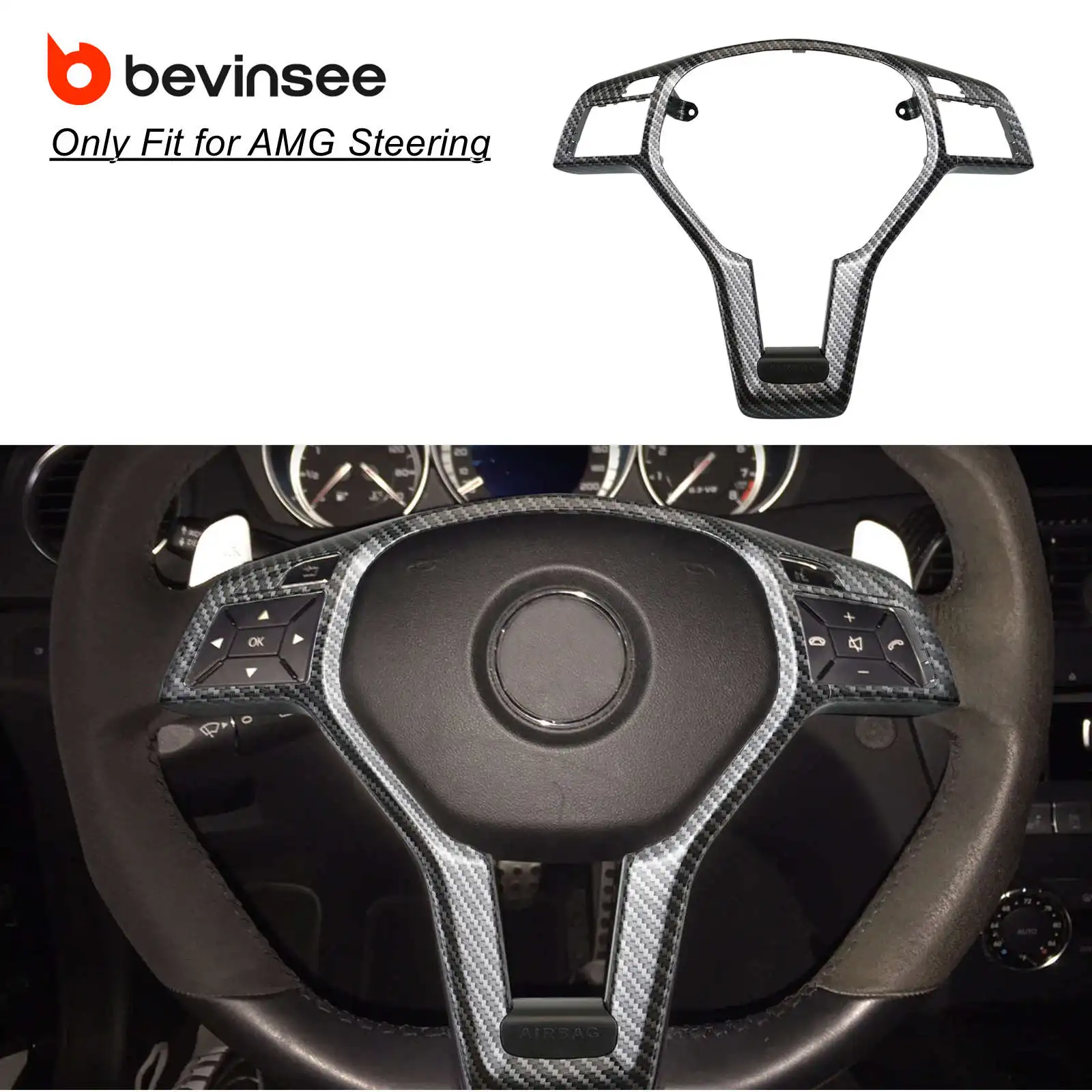 

Декоративная накладка на руль автомобиля для Mercedes-Benz C-Class W204, E-Class W212 W207, замена на 0994640013, 09946400139107