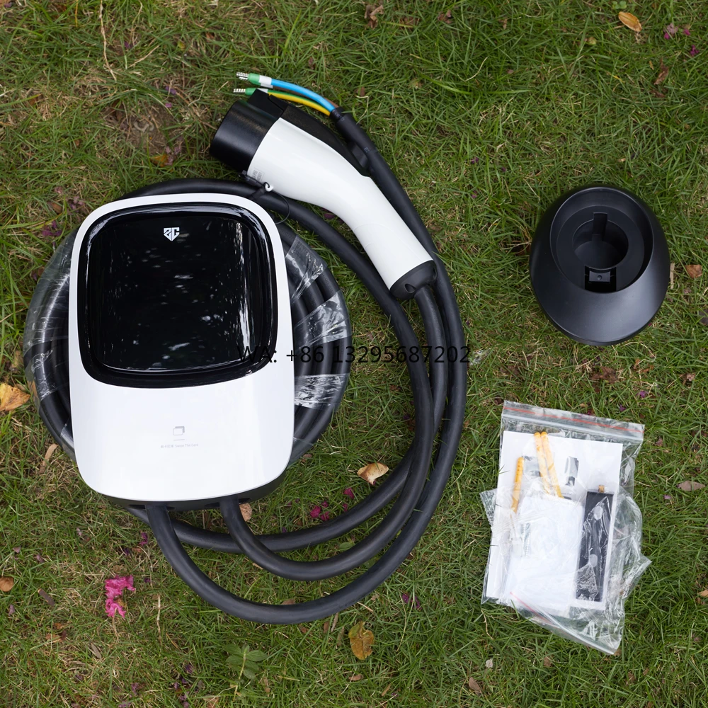 

Новое зарядное устройство Wallbox 220В 7кВт для быстрой зарядки электромобилей дома с защитой IP55, интерфейсом Type 2, кабелем 5м и совместимостью с BYD