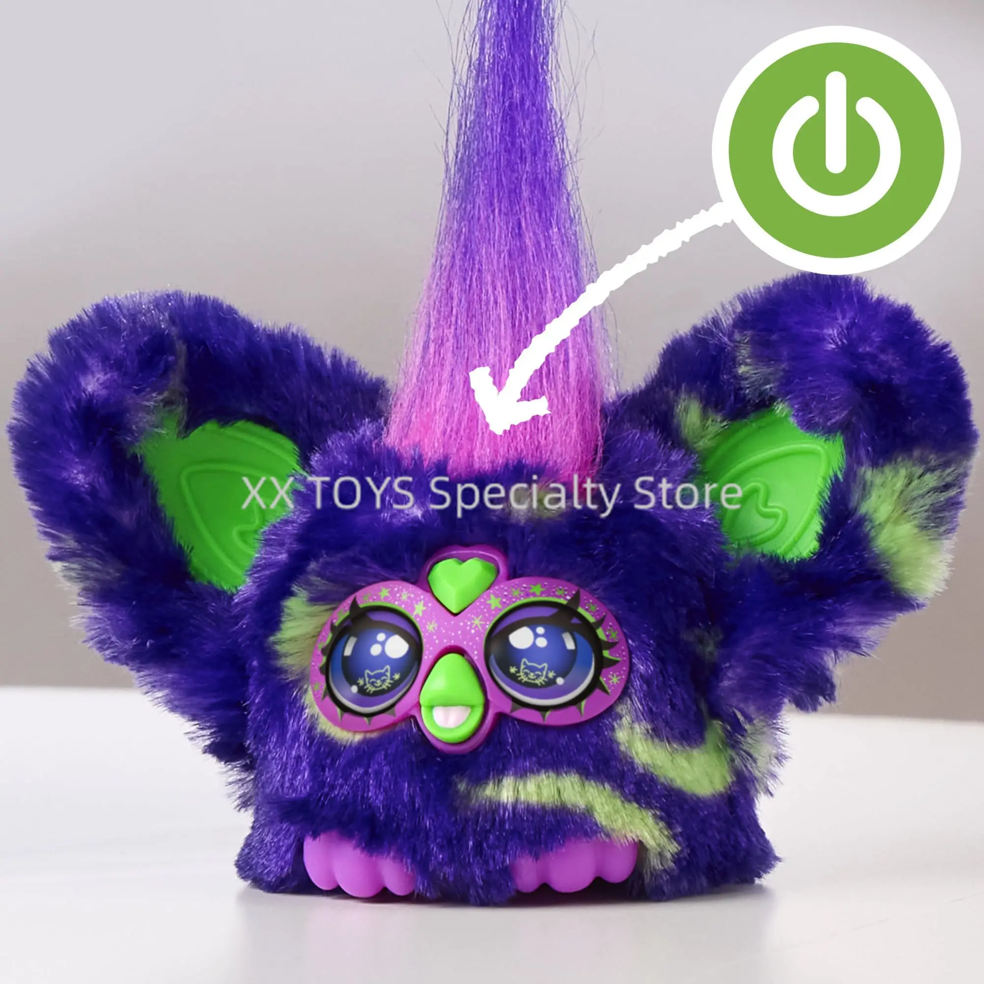 Furby Furblets Fierce & Fabulous 2 แพ็ค Greenie-Meanie & May-พฤษภาคมพร้อม 45 เสียงแต่ละของเล่นตุ๊กตาอิเล็กทรอนิกส์เด็กของขวัญปีใหม่
