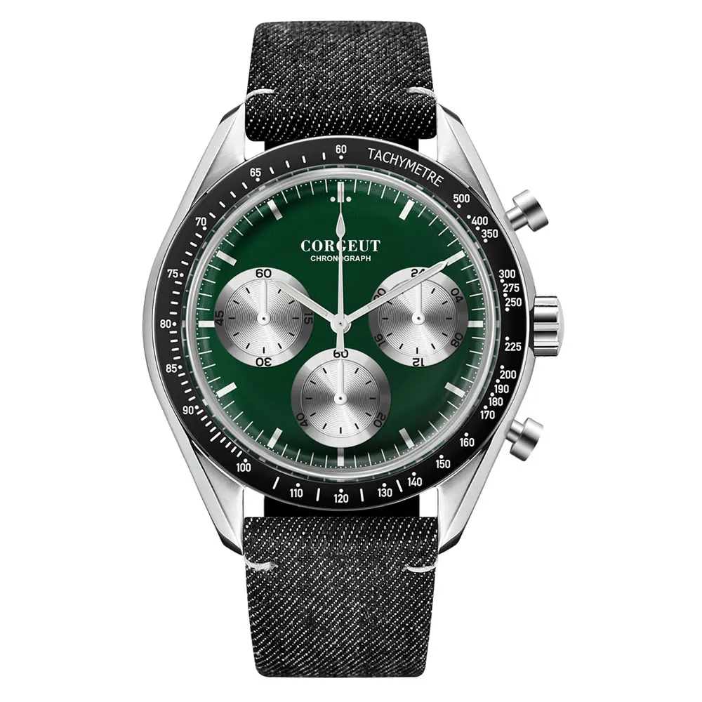 Logotipo personalizado corgeut 40mm vk63 quartzo cronógrafo relógio masculino à prova dwaterproof água часы муж ngaе couro esporte relogio homem relógios