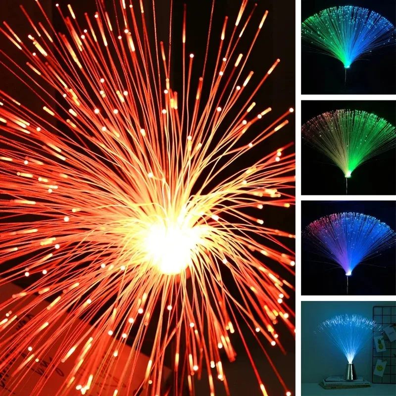 Multi Color Fiber Optic Starry Sky Lamp Battery Powered LED Night Light Desktop Lamp Creative Holiday Camping Atmosphere Lamp