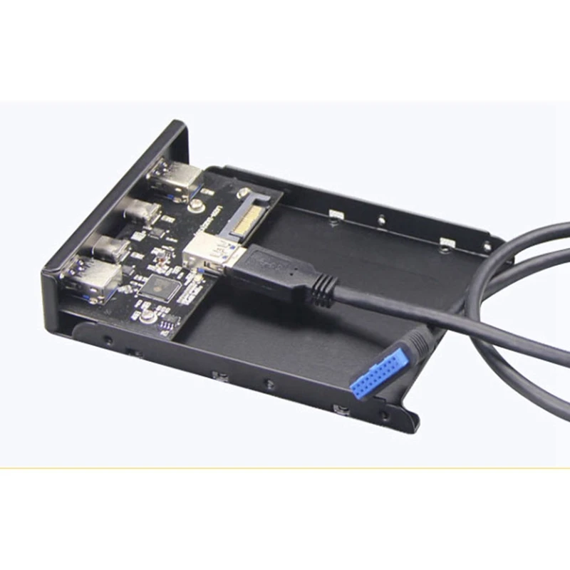 Top-USB Hub USB C Hub 3.5 Inch Floppy Drive Front Panel 2 Port USB 3.0 + 2 Port USB 3.1 Type C 20 Pin Connector