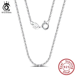 ORSA JEWELS Italian 925 Sterling Silver 1.0mm Cable Chain Personalize Necklace for Women Link Chains Necklace 45 50 55cm SC06-P