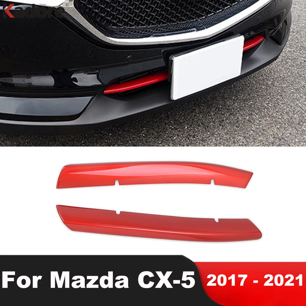 

For Mazda CX-5 CX5 2017-2019 2020 2021 Red Front Grille Grills Bumper Cover Trim Insert Bonnet Garnish Molding Trims Car Styling