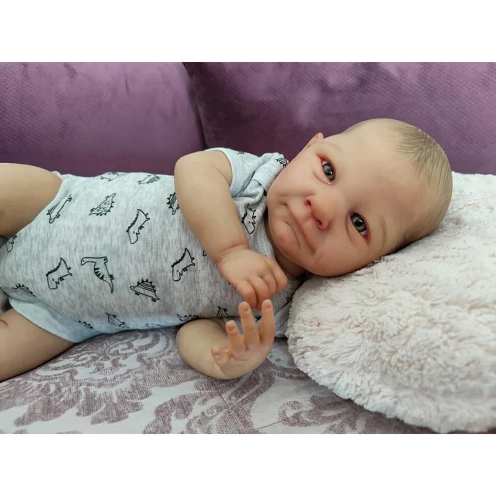 19inch New Arrival! Reborn Baby Dolls Already Painted Handmade Lifelike Bebe Reborn Doll Soft Cuddly Body Newborn Baby for Kids