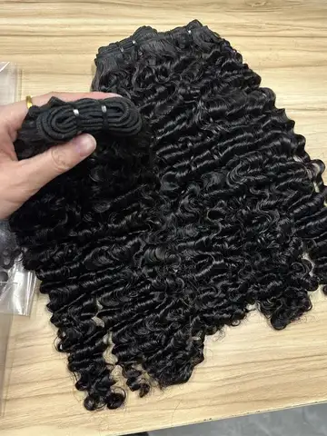 3C4A Burmese Curly Hair Bundles Virgin Human Hair Burmese Vietnamese Raw Human Hair Extensions Wholesale For Full Head 18A