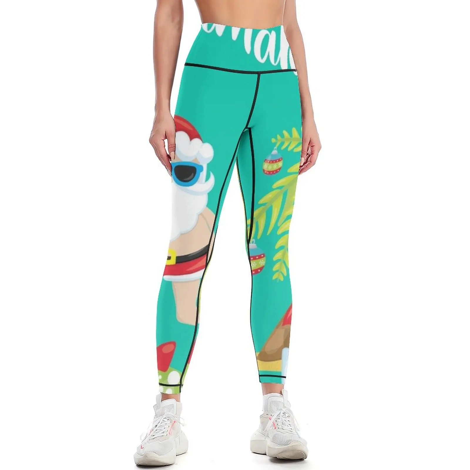 

Hawaiian Christmas. Santa Claus. Mele Kalikimaka Leggings Sports female push up legging sport legging Womens Leggings