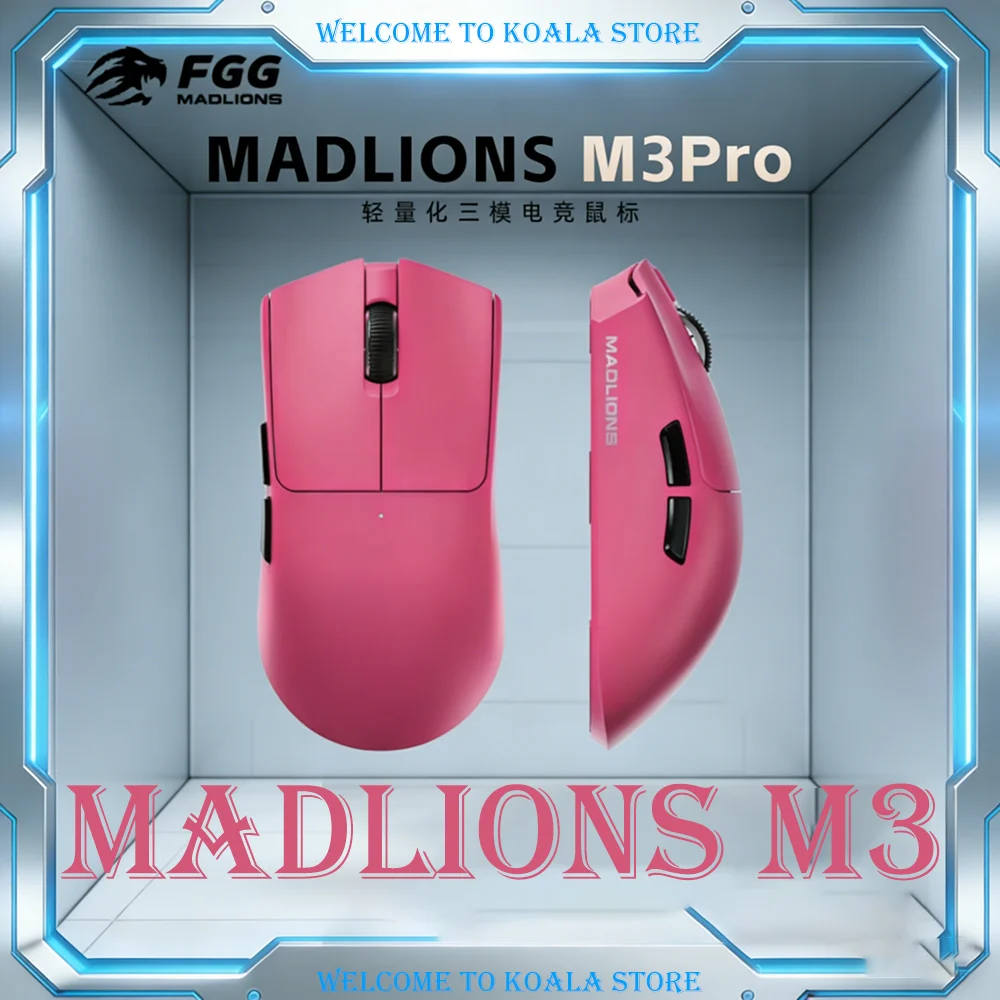 

Беспроводная игровая мышь FGG Madlions M3 M3 Pro, трехрежимная, легкая, с длительным временем автономной работы, программируемая, для киберспорта, для ПК-геймеров