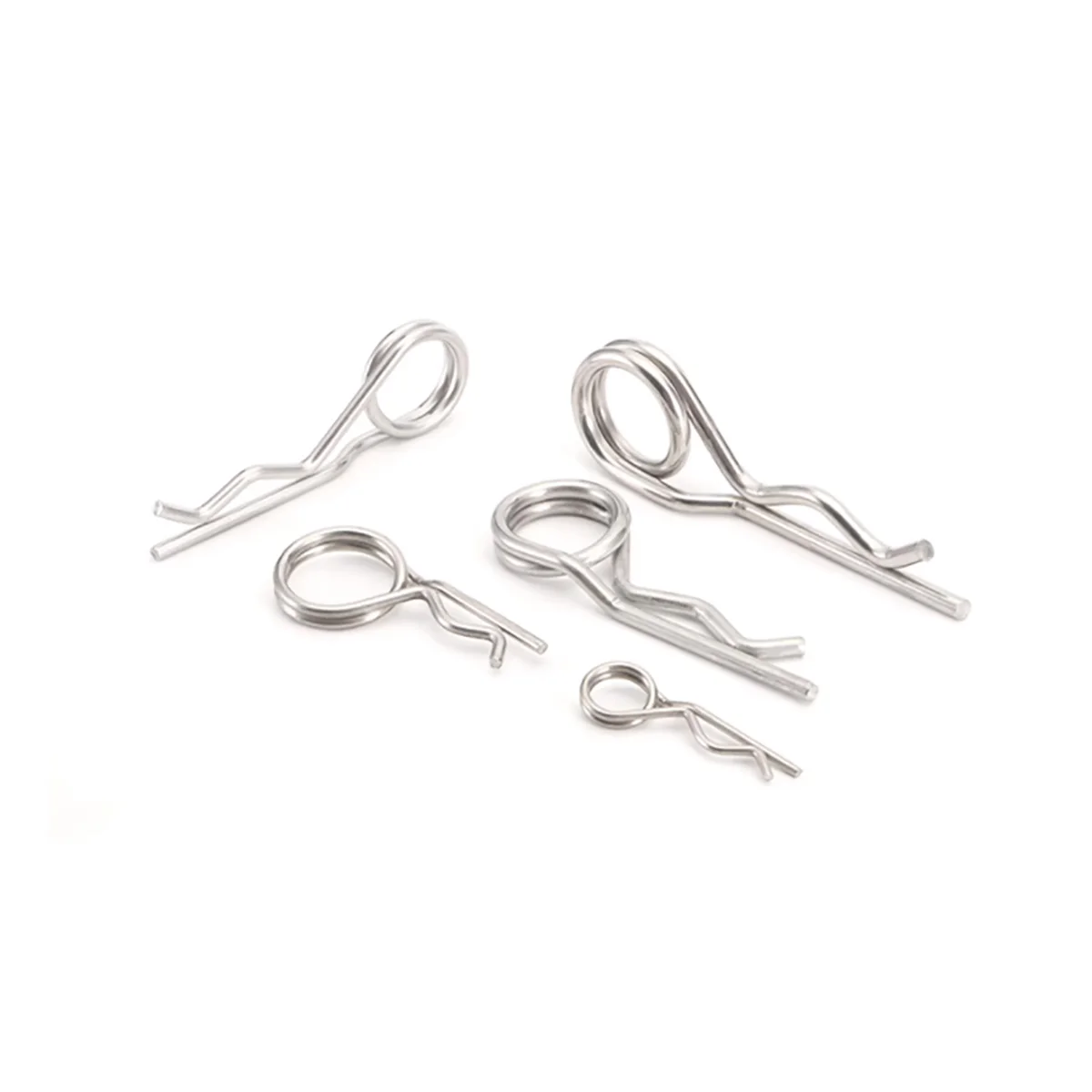 304 Stainless Steel Double Coil R-shaped Pin / Split Pin Spring Pin Wave Pin