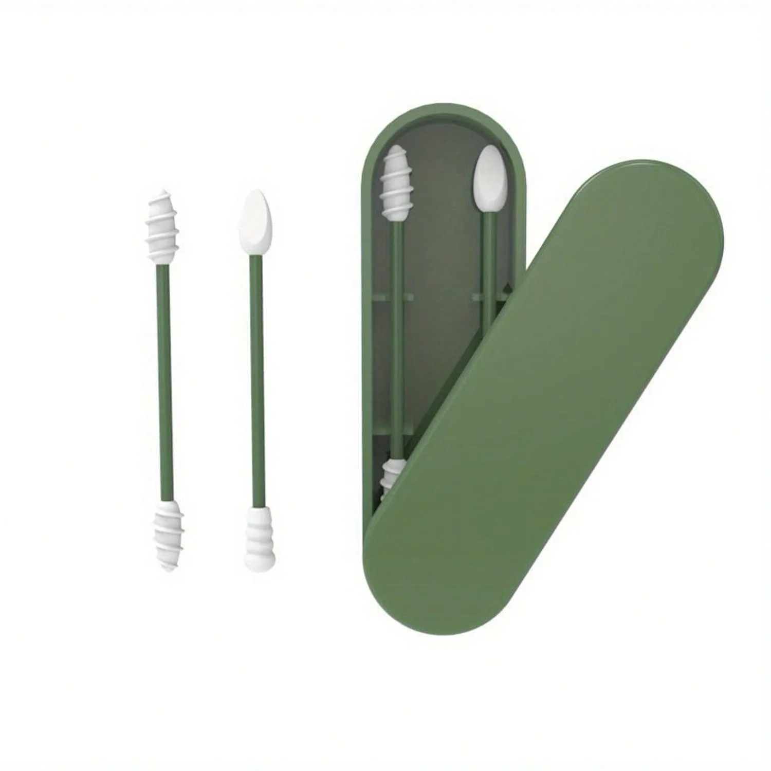 

2Pcs Reusable Swab Ear Cleaning Cosmetic Silicone Buds Swabs Sticks Double-Headed Recycling For Cleaning Makeup