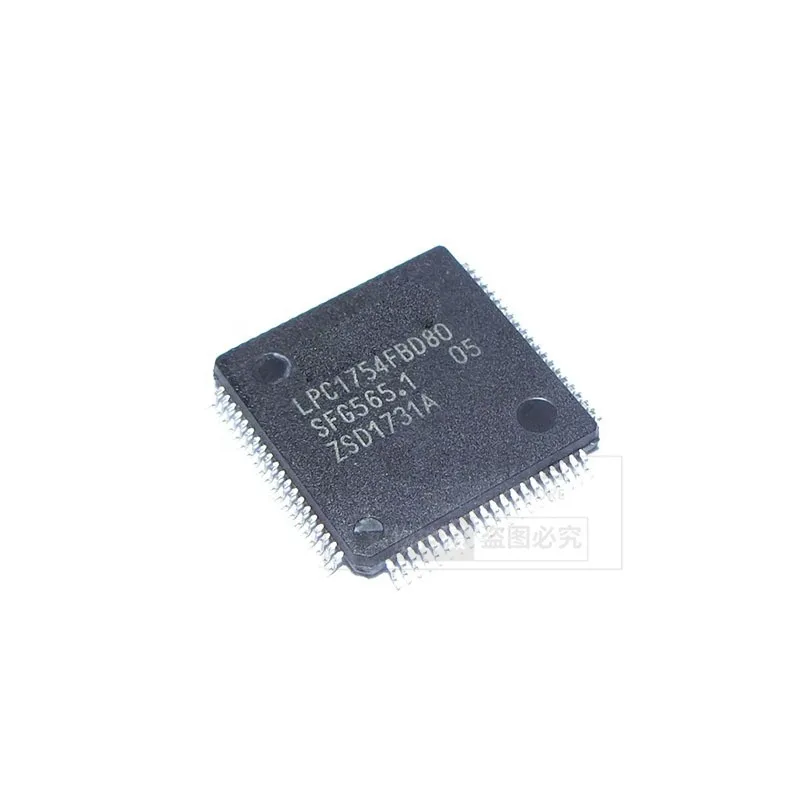 LQFP-80 microcontroller in LPC1754FBD80 package is brand new and original.