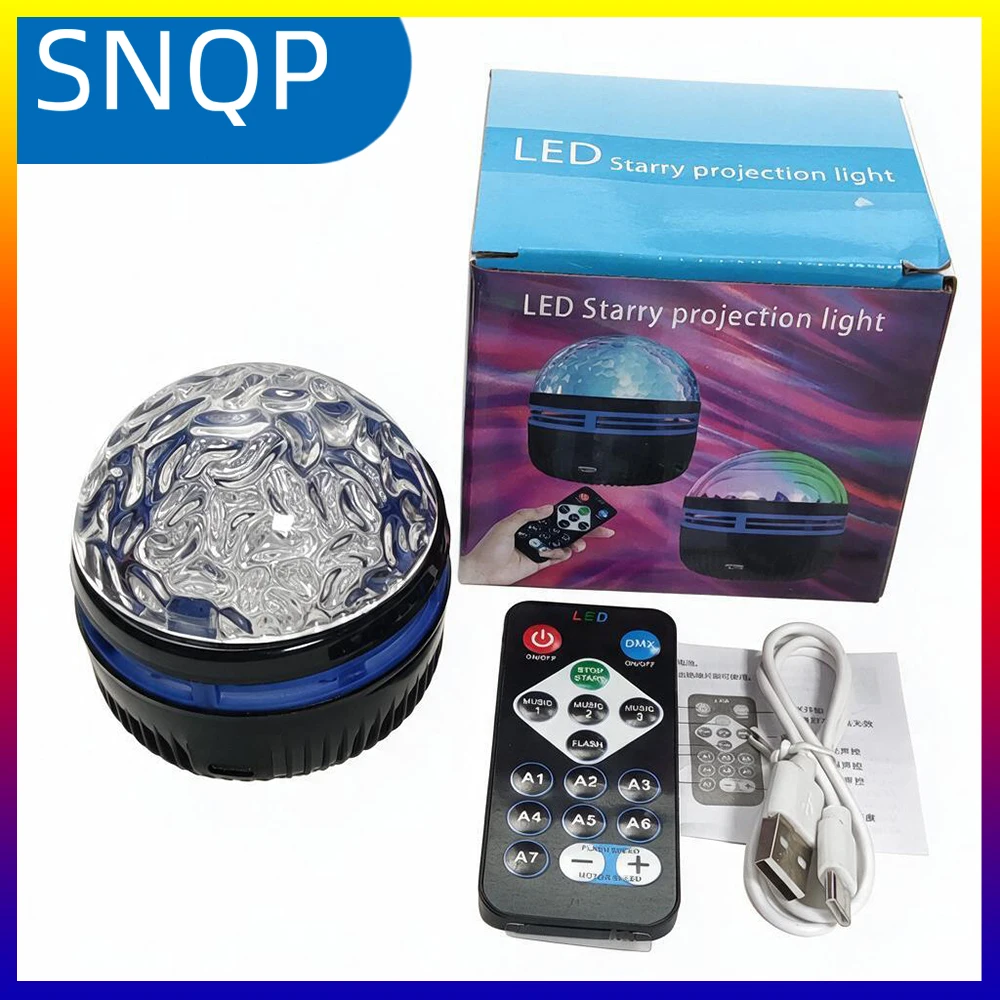LED Starry Night Sky Projector Aurora USB Remote Control RGB Galaxy Light 7 Modes for Home Bedroom Game Room Party Decoration