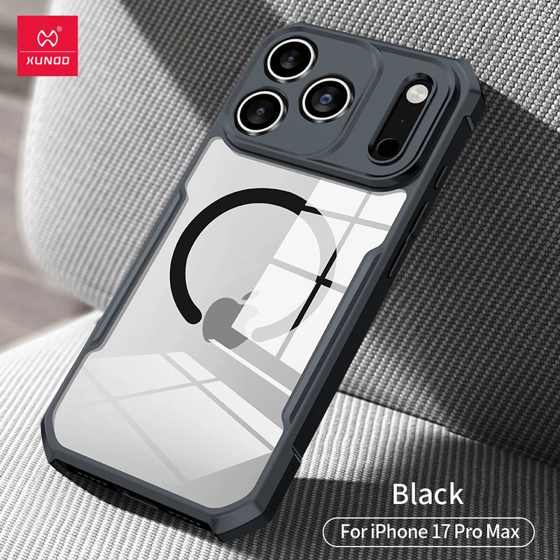 Etui Xundd z poduszkami powietrznymi, odporne na wstrząsy, magnetyczne, przezroczyste, z PC na tylną stronę i ochroną aparatu, do iPhone 17 Pro Max — zdjęcie produktu 6