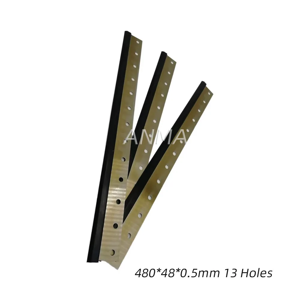 3PCS Rubber Wash Up Blade 480X48X0.5mm for Hamada Printing Machine Parts 13 Holes