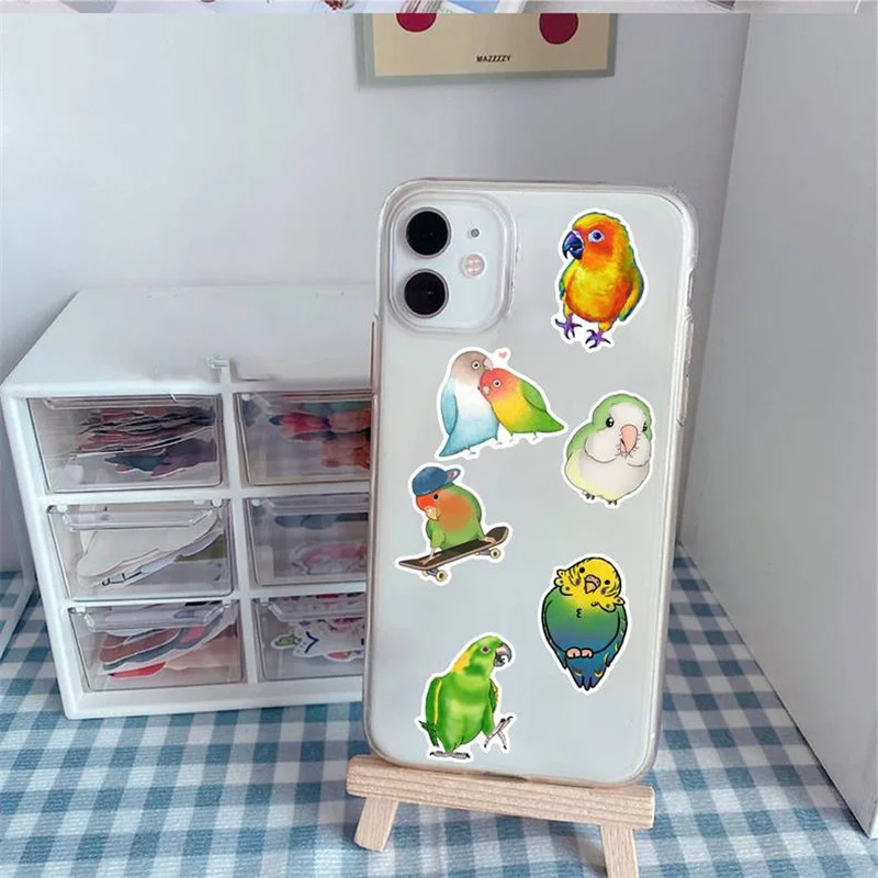 10/30/50pcs Cartoon Parrot Stickers Waterproof Skateboard Motorcycle Guitar Luggage Laptop Bicycle Sticker Kids Toys