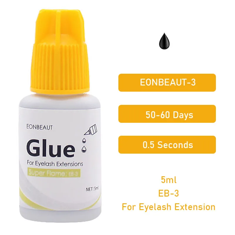 EONBEAUT Eyelash Extension Glue Korea Black Waterproof 5ml Individual Fast Drying Extra Strong Professional Makeup Adhesive Tool