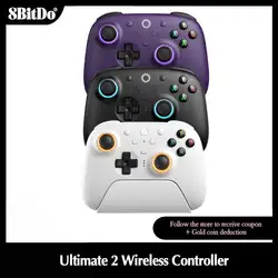 8BitDo Ultimate 2 Wireless Controller,Gamepad with TMR Joysticks/Hall Effect Triggers with Charging Dock for PC,Windows ãAndroid