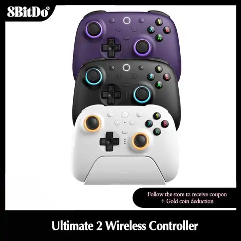 8BitDo Ultimate 2 Wireless 2.4G Gaming Controller with 2.4g Adapter Charging Dock for PC Windows 10 11 Android