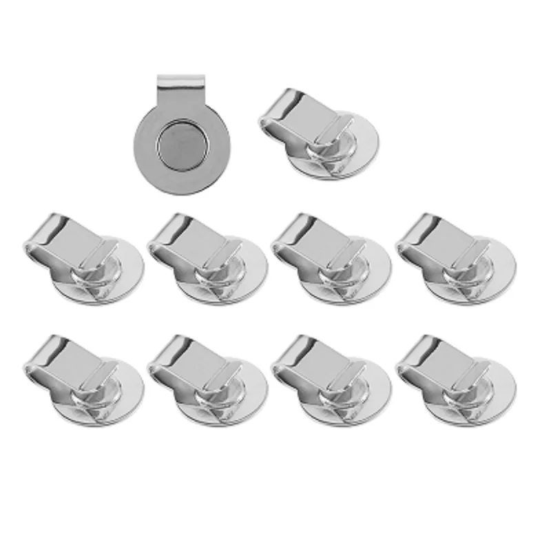 10Pcs 20mm Golf Ball Marker Magnetic Round Coin Zinc Alloy Silver Golf Hat Clips Ball Marker Clip Golf Putting Green Accessories