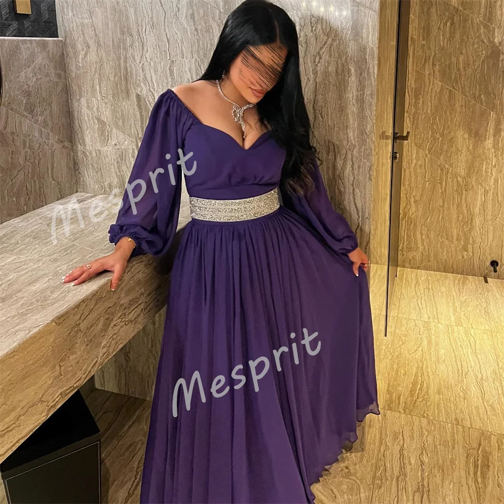 Aangepaste retro klassieke lange mouwen plooi a-lijn lange jurken formele avondjurk op maat gemaakte gelegenheidsjurk elegant feest