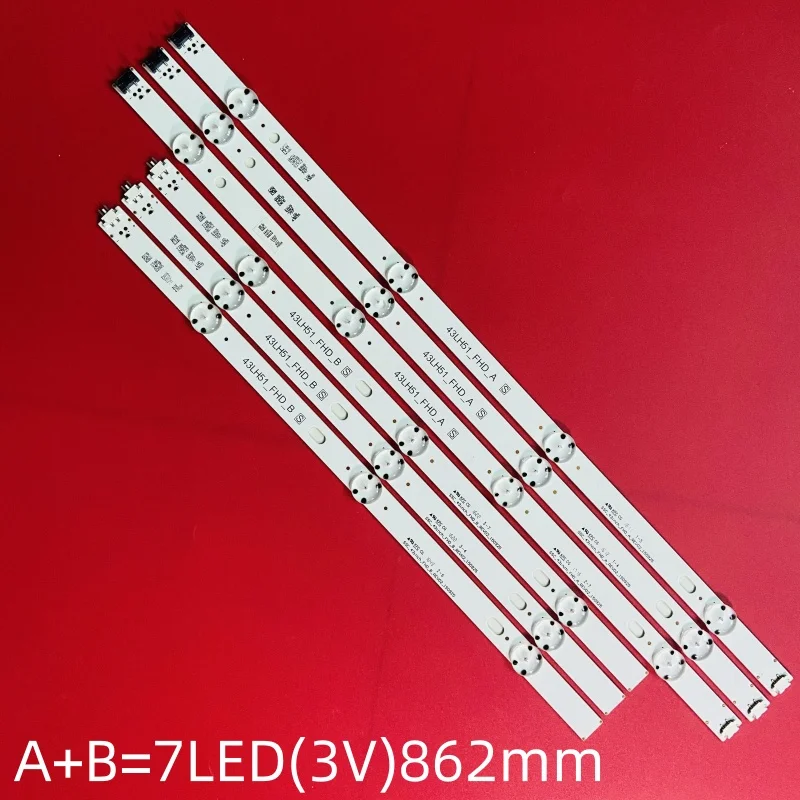 

6Pcs LED Backlight Strips For LG 43LX774H 43LX774M LED Bars Band Rulers 43LH51_FHD_A S LGE_WICOP_FHD 43inch_FHD_B_REV02 Tapes