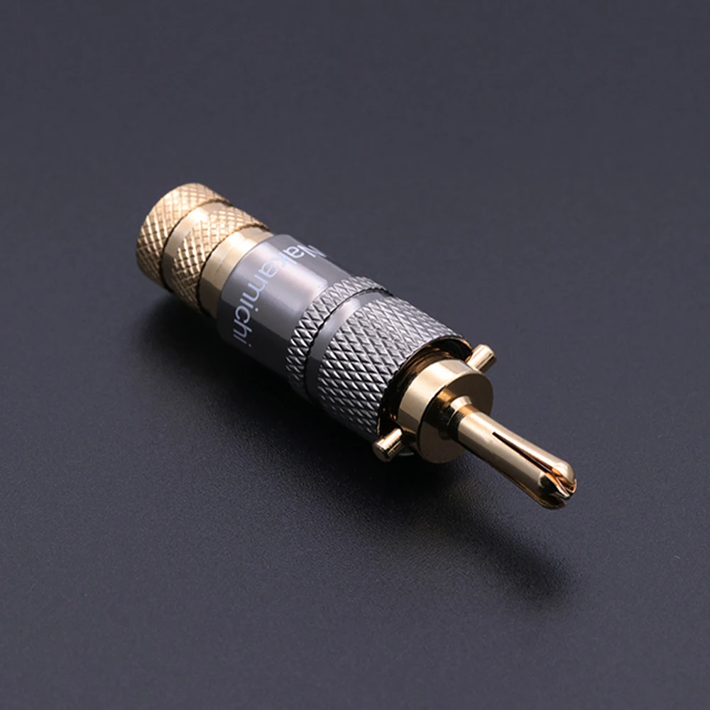 Imagem -04 - Cobre Banhado a Ouro 24k Banana Plug Conector de Áudio Alto-falante Adaptador Masculino Terminal Amplificador Faça Você Mesmo Cabo do Altifalante Luxo 10 Pcs