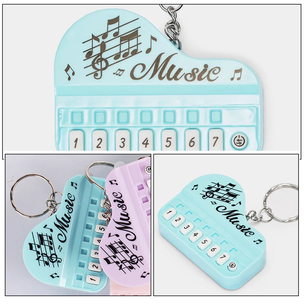 Piano Keyboard Keychain 1Pc Mini Electronic Musical Instrument Key Ring Portable Decorative Bag Pendant For Backpacks