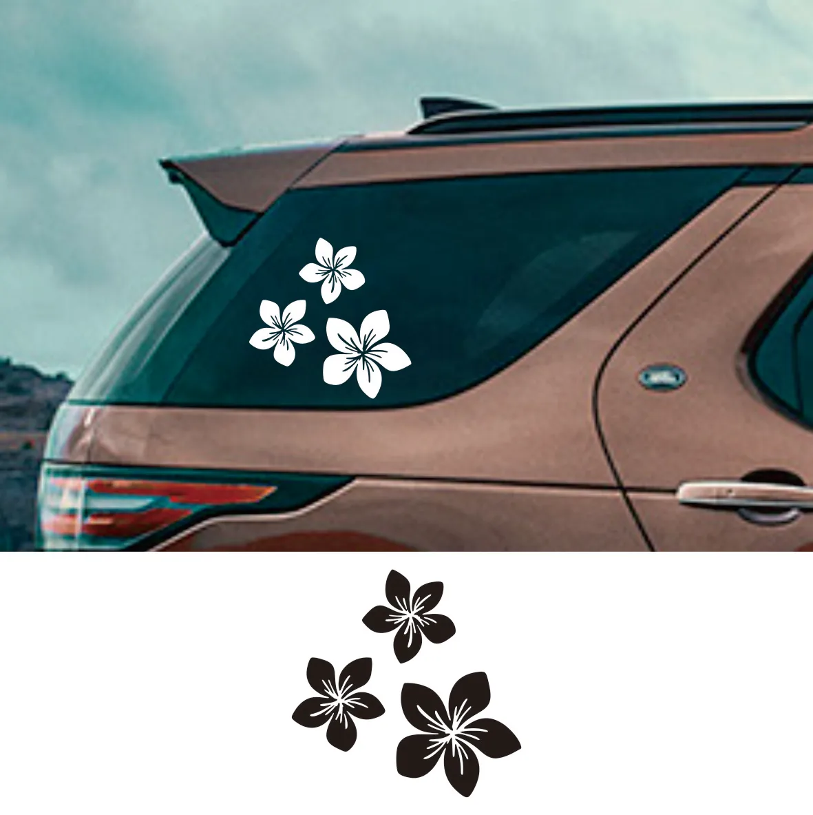3pcs 다양한 색상 자동 범퍼 바디 헬멧 꽃 데칼에 후면 창 커버 흠집에 대 한 예쁜 꽃 그래픽 자동차 스티커